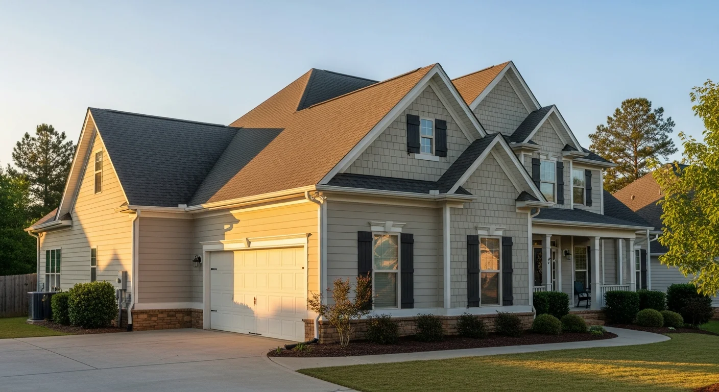 A well-maintained residential home in Shelby, NC with a clear driveway and landscaped front yard.