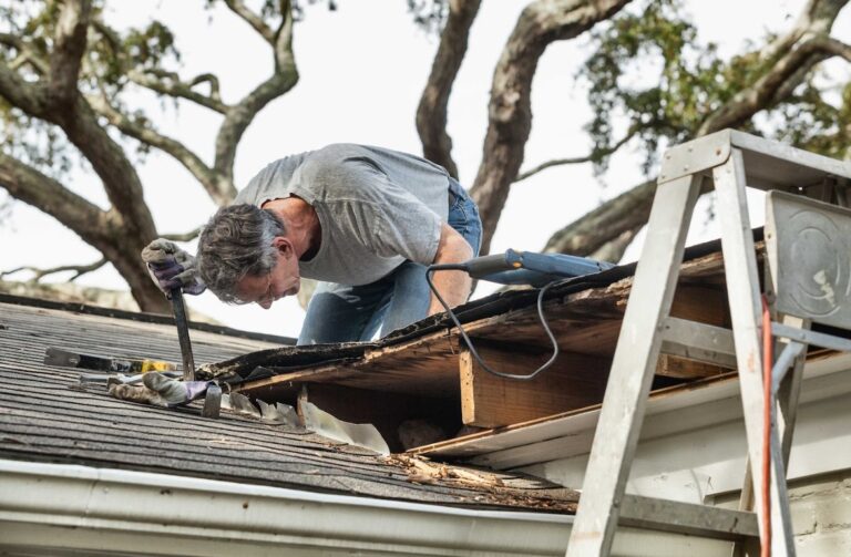 storm damage roof restoration in Belmont